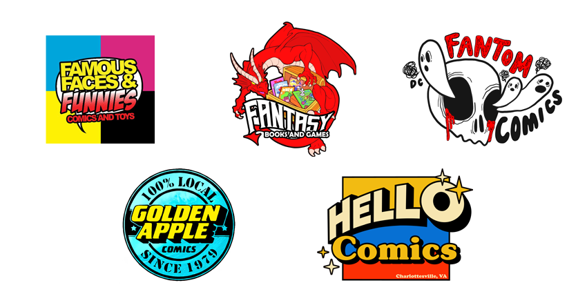 Comic Realms, Drawn to Comics, Famous Faces and Funnies, Haven For Heroes, JAF Comics 2024 Retailer Awards 3